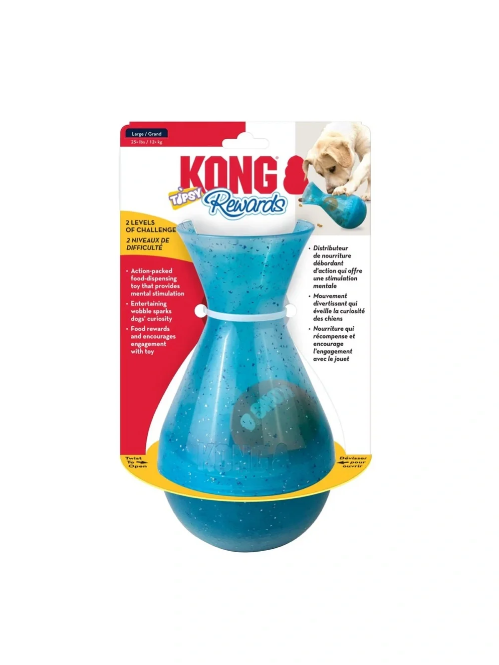 NWT Kong Blue Speckled Tipsy Treat-Dispensing Dog Toy